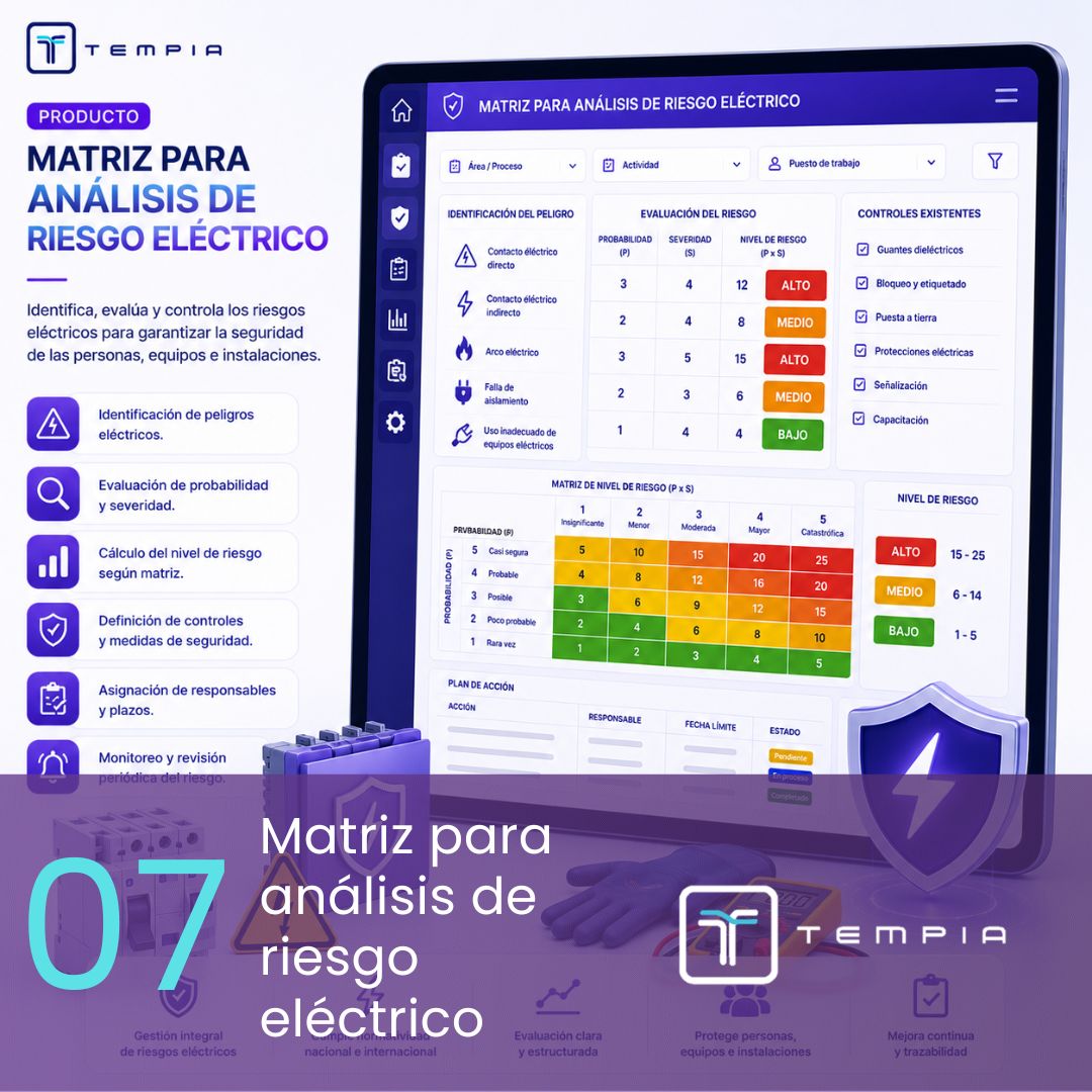 Plantilla matriz para análisis de riesgo electrico tempia