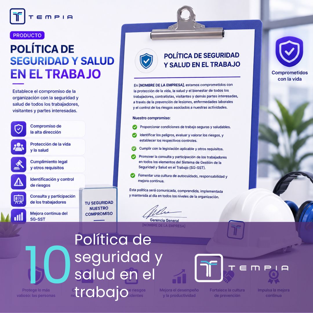 Política de seguridad y salud en el trabajo tempia